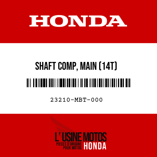 image de 23210-MBT-000 SHAFT COMP, MAIN (14T)