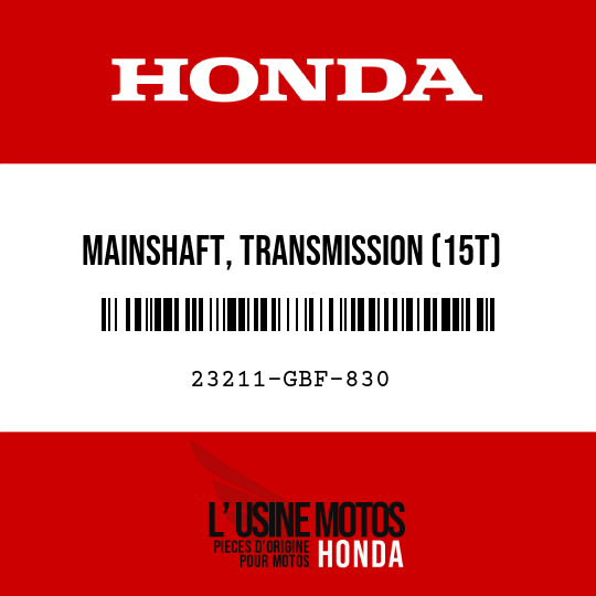 image de 23211-GBF-830 MAINSHAFT, TRANSMISSION (15T)