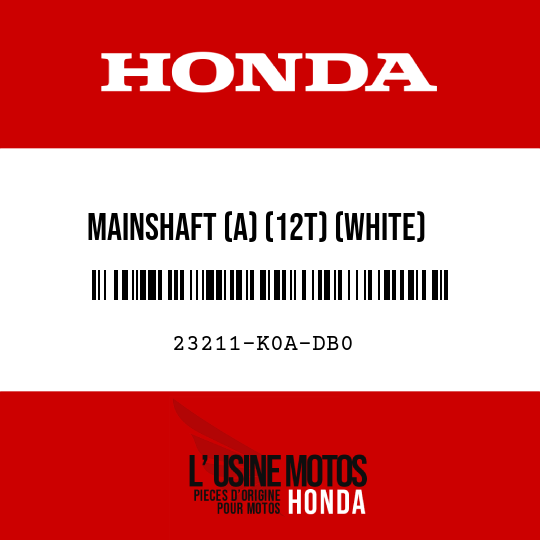 image de 23211-K0A-DB0 MAINSHAFT (A) (12T) (WHITE)