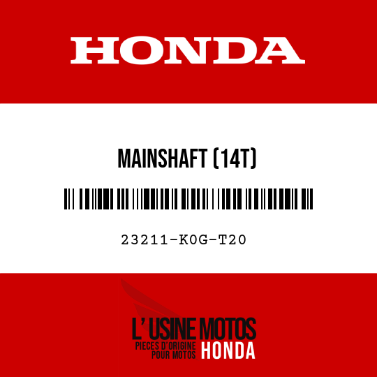 image de 23211-K0G-T20 MAINSHAFT (14T)