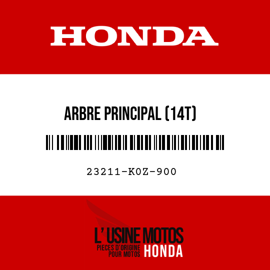 image de 23211-K0Z-900 ARBRE PRINCIPAL (14T)