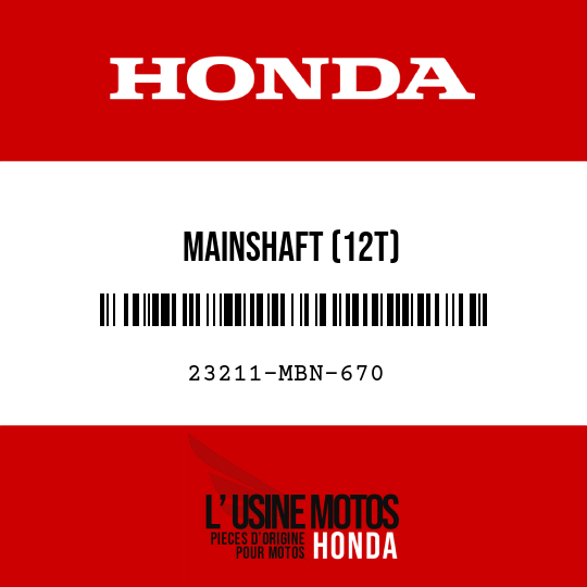 image de 23211-MBN-670 MAINSHAFT (12T)