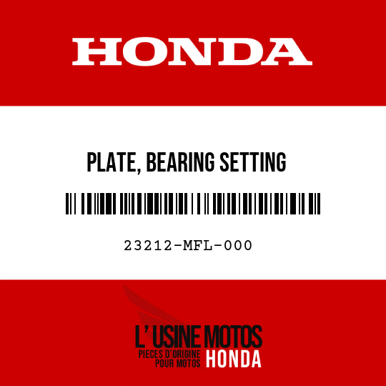image de 23212-MFL-000 PLATE, BEARING SETTING