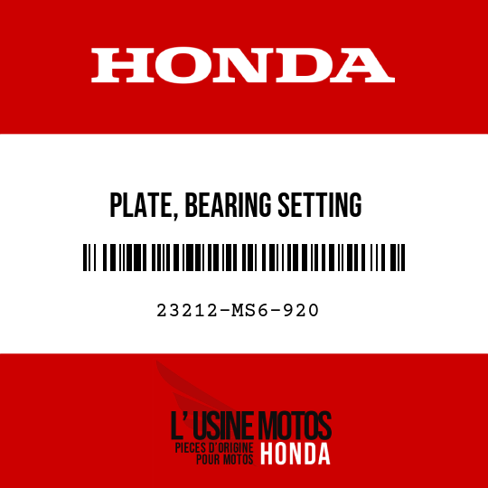 image de 23212-MS6-920 PLATE, BEARING SETTING