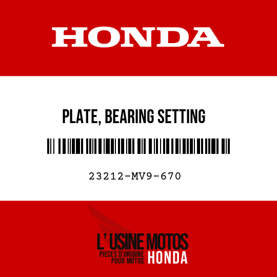 image de 23212-MV9-670 PLATE, BEARING SETTING