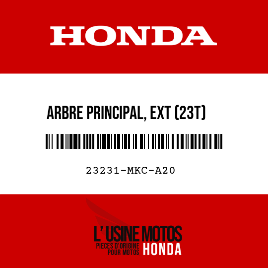 image de 23231-MKC-A20 ARBRE PRINCIPAL, EXT (23T)