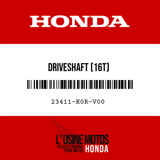 image de 23411-K0R-V00 DRIVESHAFT (16T)