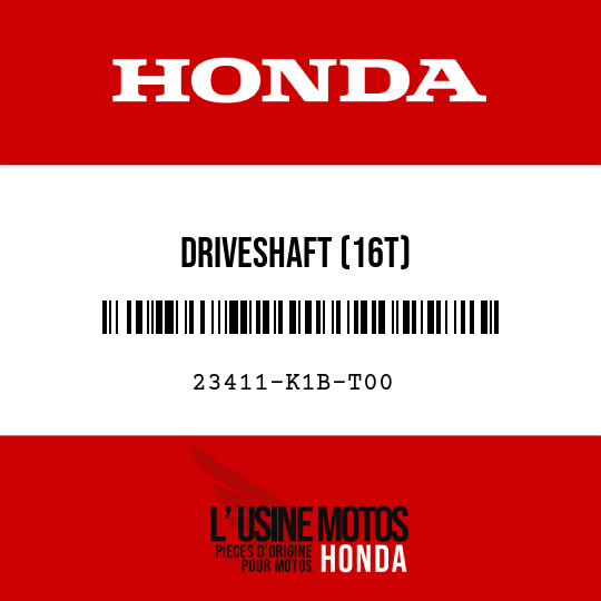 image de 23411-K1B-T00 DRIVESHAFT (16T)
