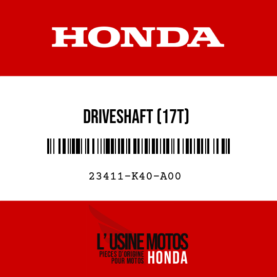 image de 23411-K40-A00 DRIVESHAFT (17T)