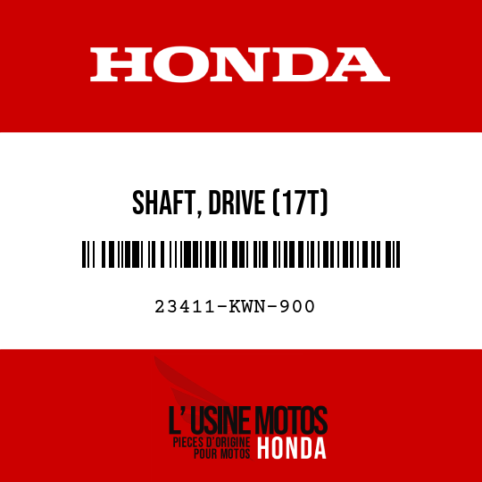 image de 23411-KWN-900 SHAFT, DRIVE (17T)