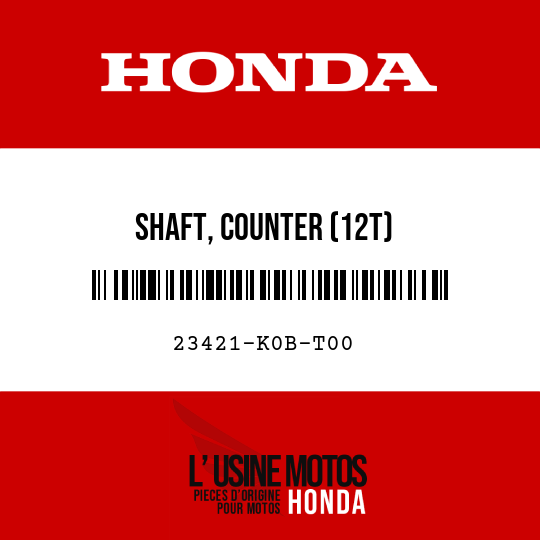 image de 23421-K0B-T00 SHAFT, COUNTER (12T)