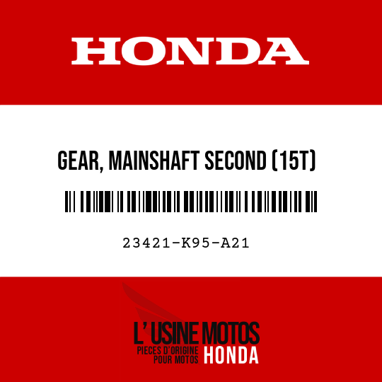 image de 23421-K95-A21 GEAR, MAINSHAFT SECOND (15T)