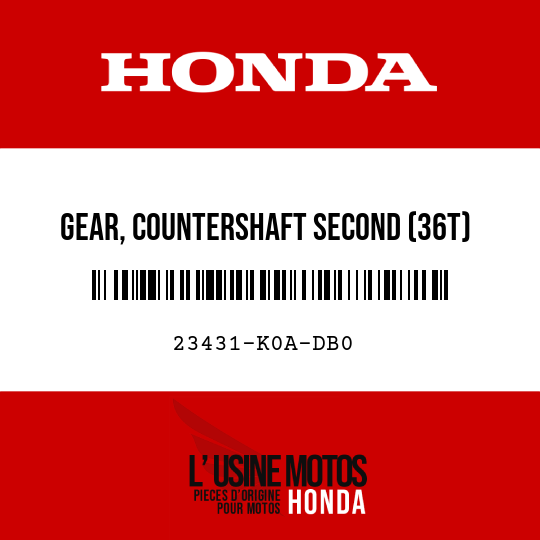 image de 23431-K0A-DB0 GEAR, COUNTERSHAFT SECOND (36T)