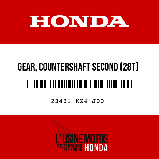 image de 23431-KZ4-J00 GEAR, COUNTERSHAFT SECOND (28T)