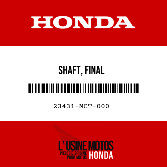 image de 23431-MCT-000 SHAFT, FINAL