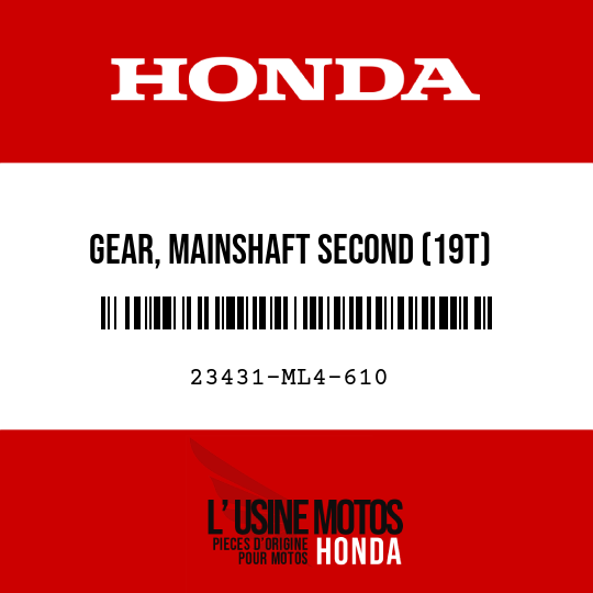 image de 23431-ML4-610 GEAR, MAINSHAFT SECOND (19T)