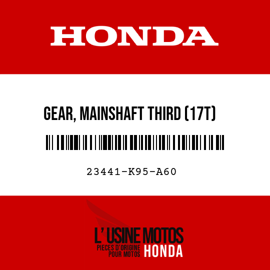 image de 23441-K95-A60 GEAR, MAINSHAFT THIRD (17T)