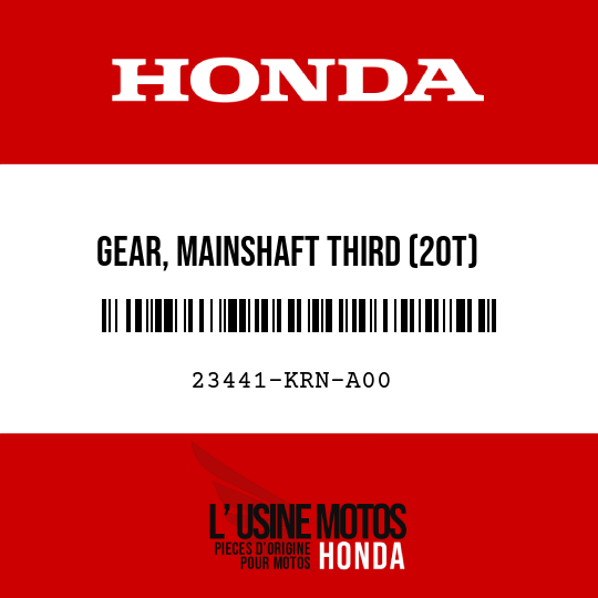 image de 23441-KRN-A00 GEAR, MAINSHAFT THIRD (20T)