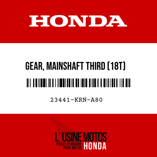 image de 23441-KRN-A80 GEAR, MAINSHAFT THIRD (18T)