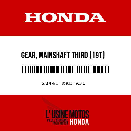 image de 23441-MKE-AF0 GEAR, MAINSHAFT THIRD (19T)