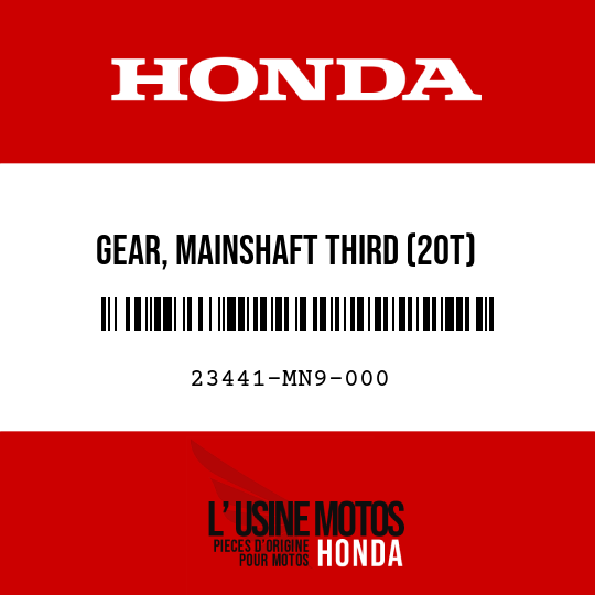 image de 23441-MN9-000 GEAR, MAINSHAFT THIRD (20T)