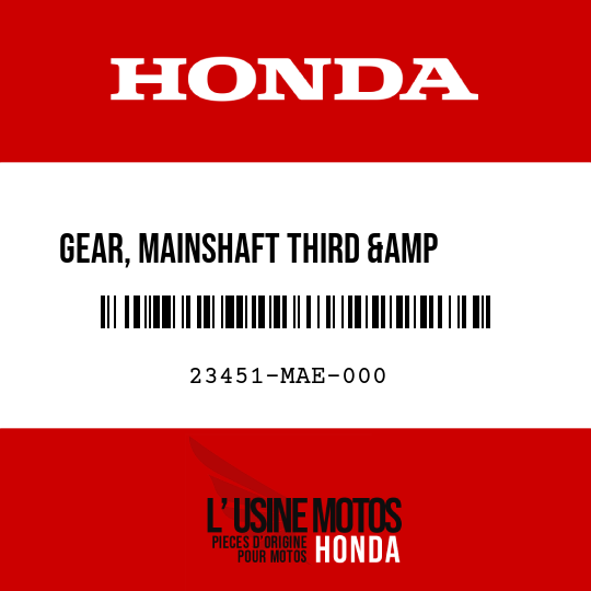 image de 23451-MAE-000 GEAR, MAINSHAFT THIRD &amp       FOURTH (19T/20T)