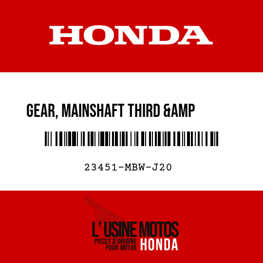 image de 23451-MBW-J20 GEAR, MAINSHAFT THIRD &amp       FOURTH (17T/19T)