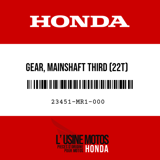 image de 23451-MR1-000 GEAR, MAINSHAFT THIRD (22T)
