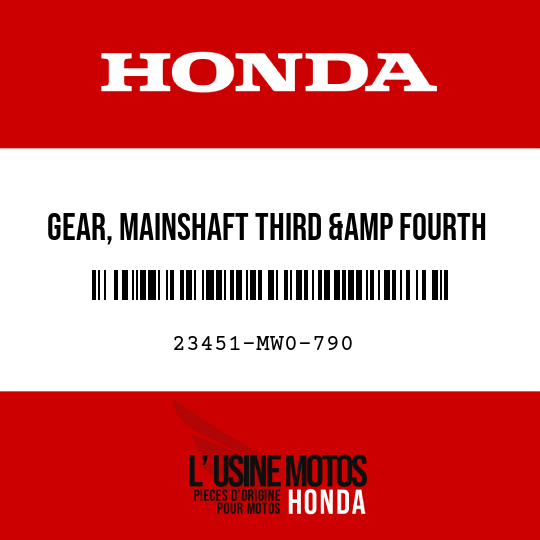 image de 23451-MW0-790 GEAR, MAINSHAFT THIRD &amp FOURTH (19T/20T)