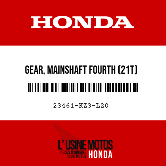 image de 23461-KZ3-L20 GEAR, MAINSHAFT FOURTH (21T)
