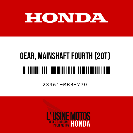 image de 23461-MEB-770 GEAR, MAINSHAFT FOURTH (20T)