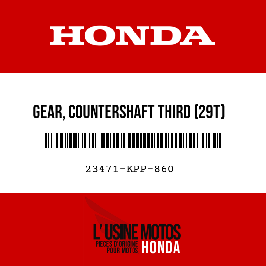 image de 23471-KPP-860 GEAR, COUNTERSHAFT THIRD (29T)