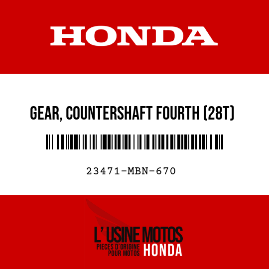 image de 23471-MBN-670 GEAR, COUNTERSHAFT FOURTH (28T)
