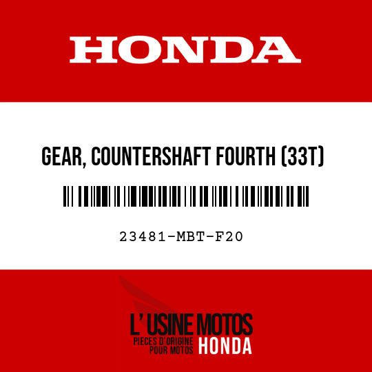 image de 23481-MBT-F20 GEAR, COUNTERSHAFT FOURTH (33T)