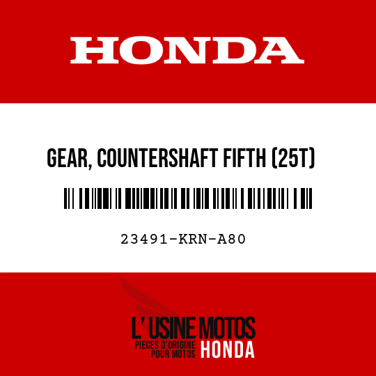 image de 23491-KRN-A80 GEAR, COUNTERSHAFT FIFTH (25T)