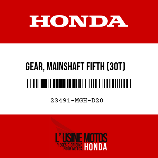 image de 23491-MGH-D20 GEAR, MAINSHAFT FIFTH (30T)