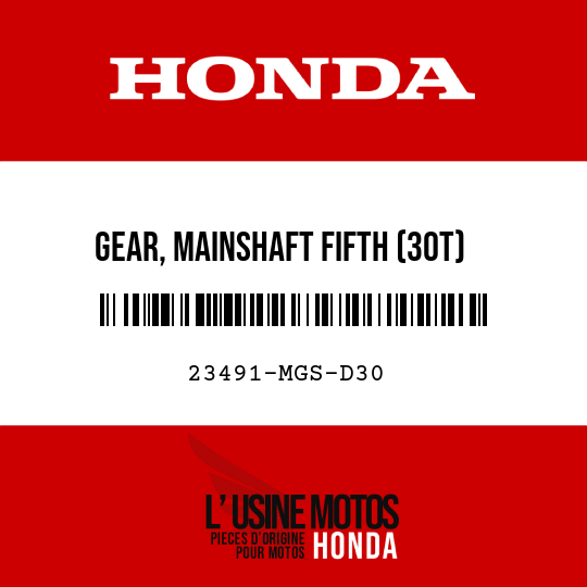 image de 23491-MGS-D30 GEAR, MAINSHAFT FIFTH (30T)