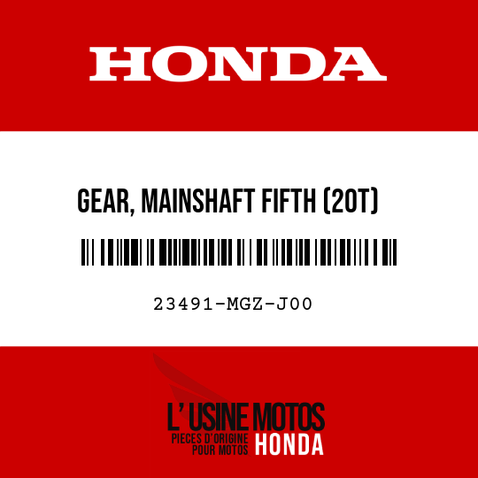 image de 23491-MGZ-J00 GEAR, MAINSHAFT FIFTH (20T)