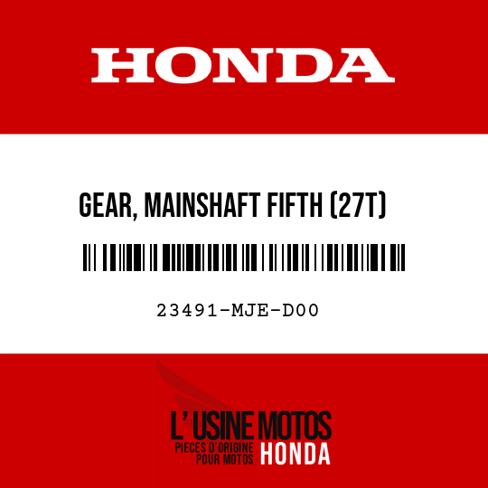 image de 23491-MJE-D00 GEAR, MAINSHAFT FIFTH (27T)