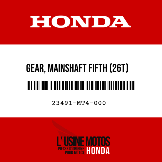 image de 23491-MT4-000 GEAR, MAINSHAFT FIFTH (26T)