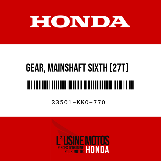 image de 23501-KK0-770 GEAR, MAINSHAFT SIXTH (27T)