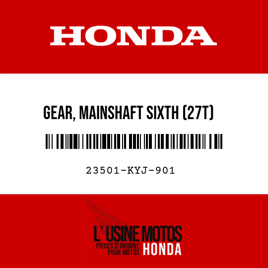 image de 23501-KYJ-901 GEAR, MAINSHAFT SIXTH (27T)