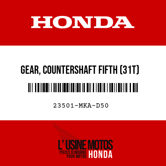 image de 23501-MKA-D50 GEAR, COUNTERSHAFT FIFTH (31T)