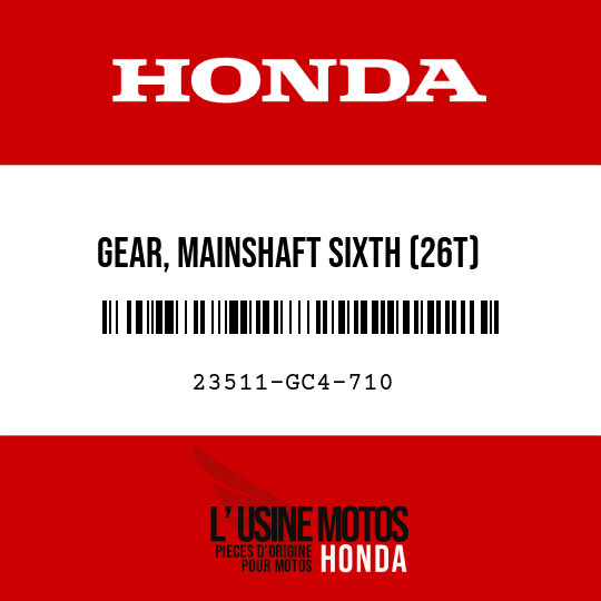 image de 23511-GC4-710 GEAR, MAINSHAFT SIXTH (26T)