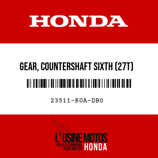 image de 23511-K0A-DB0 GEAR, COUNTERSHAFT SIXTH (27T)