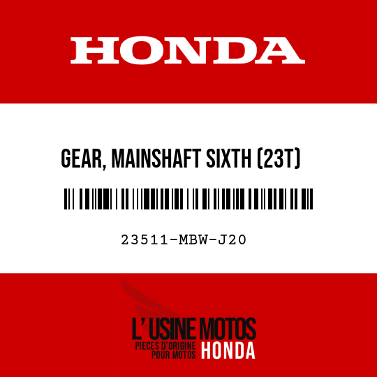 image de 23511-MBW-J20 GEAR, MAINSHAFT SIXTH (23T)