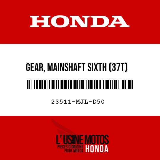 image de 23511-MJL-D50 GEAR, MAINSHAFT SIXTH (37T)
