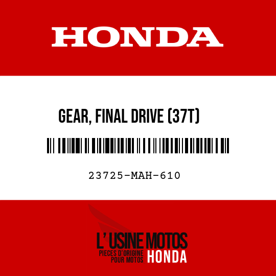 image de 23725-MAH-610 GEAR, FINAL DRIVE (37T)