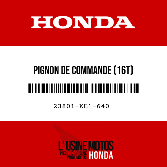 image de 23801-KE1-640 PIGNON DE COMMANDE (16T)
