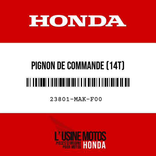 image de 23801-MAK-F00 PIGNON DE COMMANDE (14T)